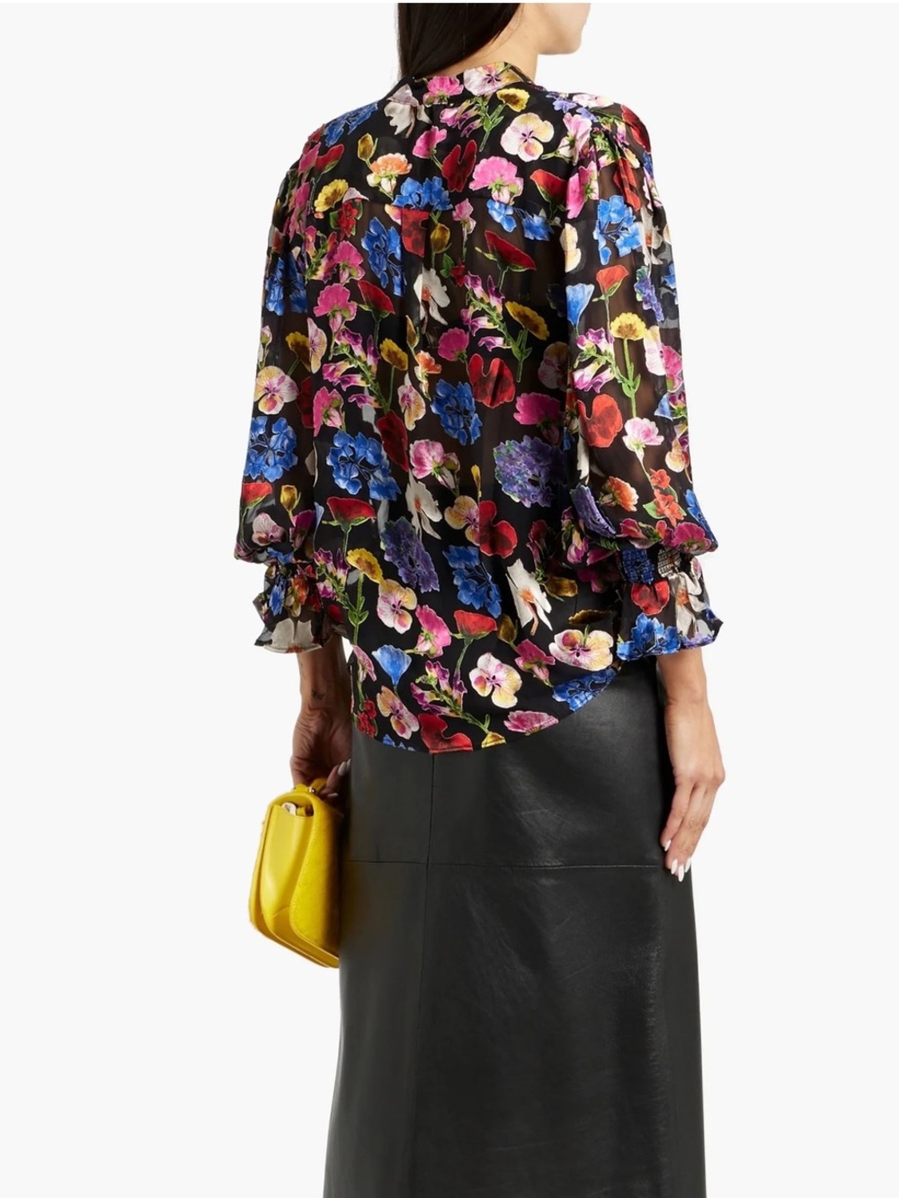 Alice + Olivia Onica Floral Print Blouse - Picture 3 of 10
